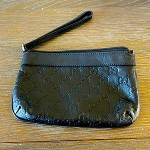 Gucci wristlet black leather